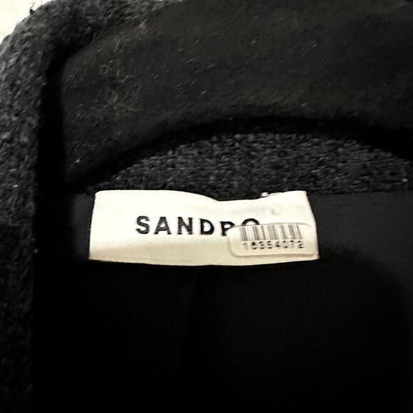 Sandro Alexandrie Woven Tweed Mini Dress Black - Picture 7 of 7